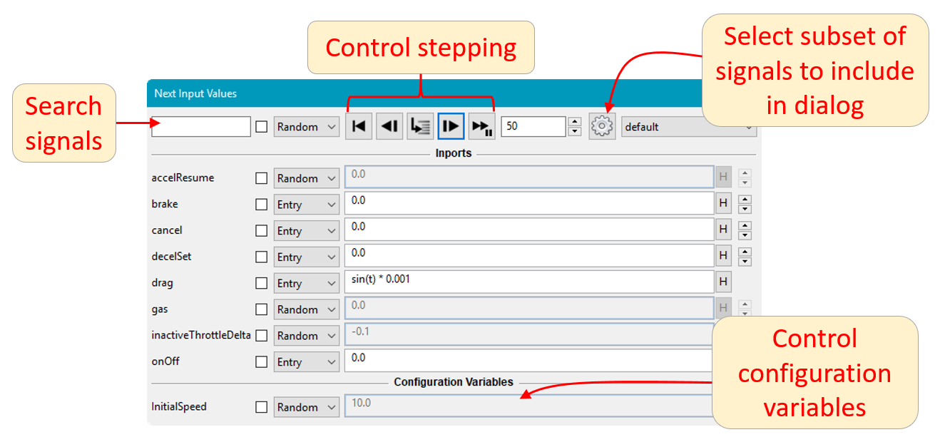 V2018 Next Input Values dialog